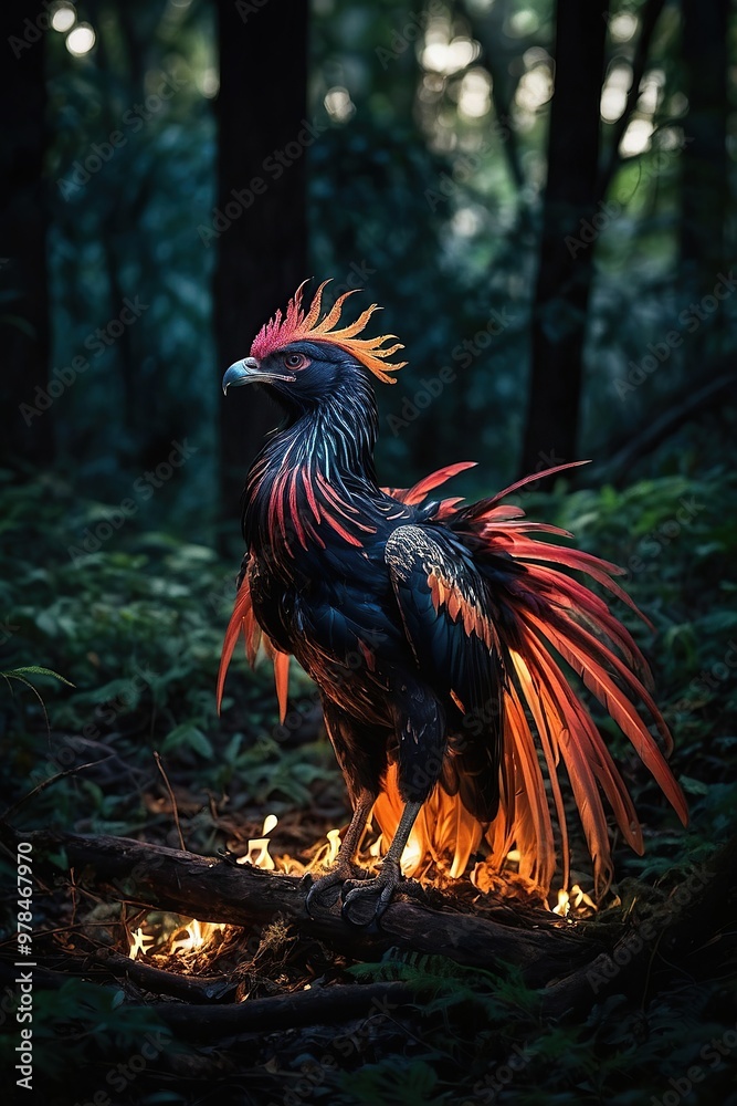 A firebird in the forest