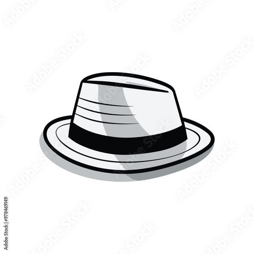 Hat isolated on white I fedora hat black and white vector