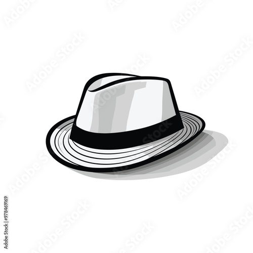 Hat isolated on white I fedora hat black and white vector