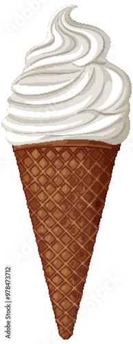 Delicious Vanilla Ice Cream Cone