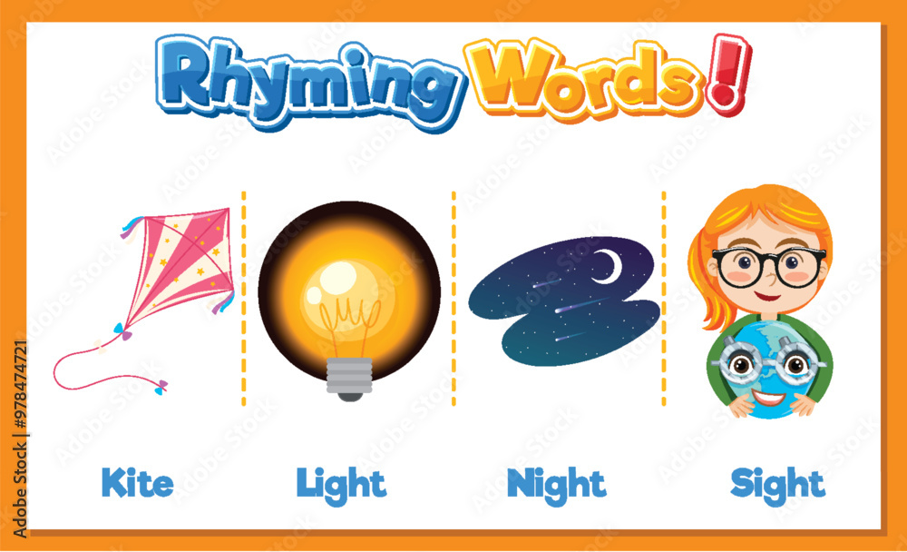 Naklejka premium Rhyming Words Illustration