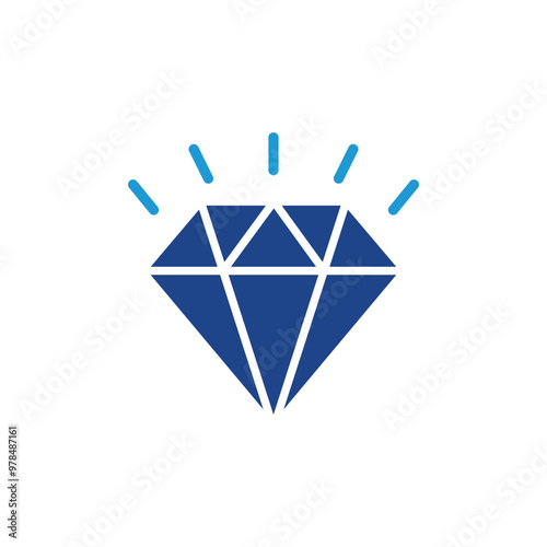 Diamond icon, jewel sign vector