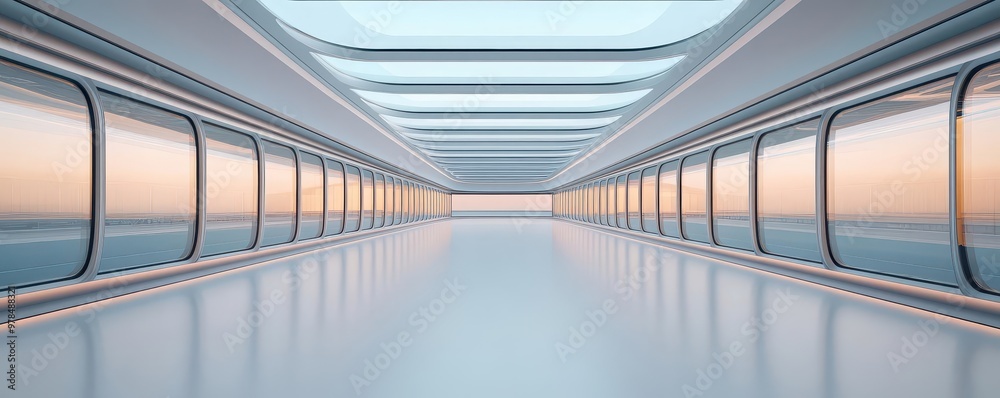 Obraz premium A futuristic stadium with glass walls and a retractable roof, futuristic stadium, glass walls, retractable roof