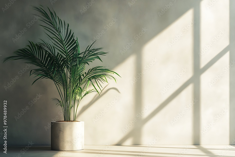The background has trees in the room and soft sunlight. The background has trees in the room and soft sunlight.