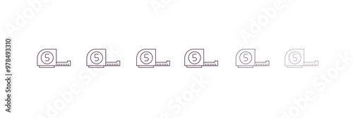 five meters ruler  outline icon. Linear vector from construction concept. 6 different line style five meters ruler  icon included thin, light, regular, medium, bold, black