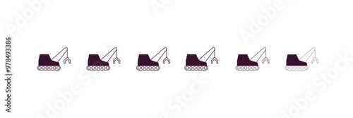 derrick with tong  outline icon. Linear vector from construction concept. 6 different line style derrick with tong  icon included thin, light, regular, medium, bold, black