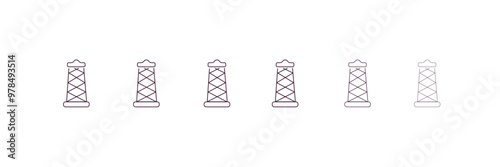 big derrick with boxes  outline icon. Linear vector from construction concept. 6 different line style big derrick with boxes  icon included thin, light, regular, medium, bold, black