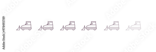 little snowplow  outline icon. Linear vector from construction concept. 6 different line style little snowplow  icon included thin, light, regular, medium, bold, black