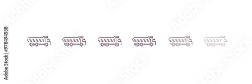 tipper  outline icon. Linear vector from construction concept. 6 different line style tipper  icon included thin, light, regular, medium, bold, black