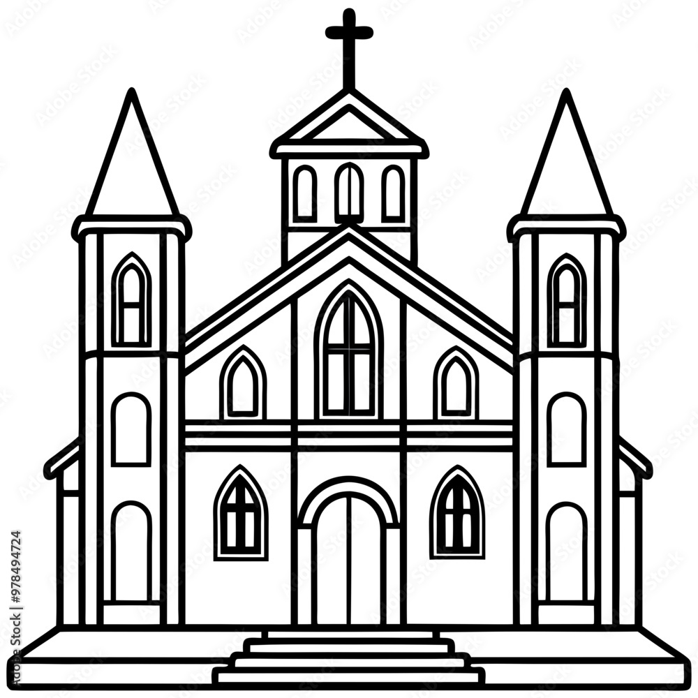 vector illustration of church