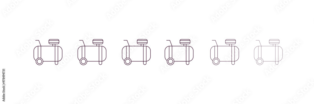 air compressor outline icon. Linear vector from construction concept. 6 different line style air compressor icon included thin, light, regular, medium, bold, black air compressor outline icon. Linear vector from construction concept. 6 different line style air compressor icon included thin, light, regular, medium, bold, black
