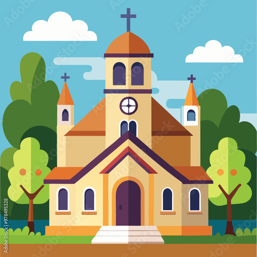 vector illustration of church