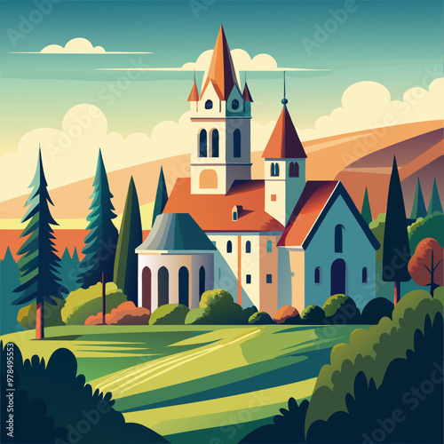 vector illustration of church