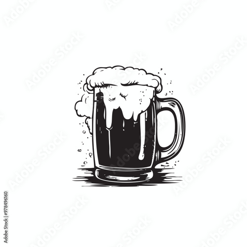 Beer in glass vector