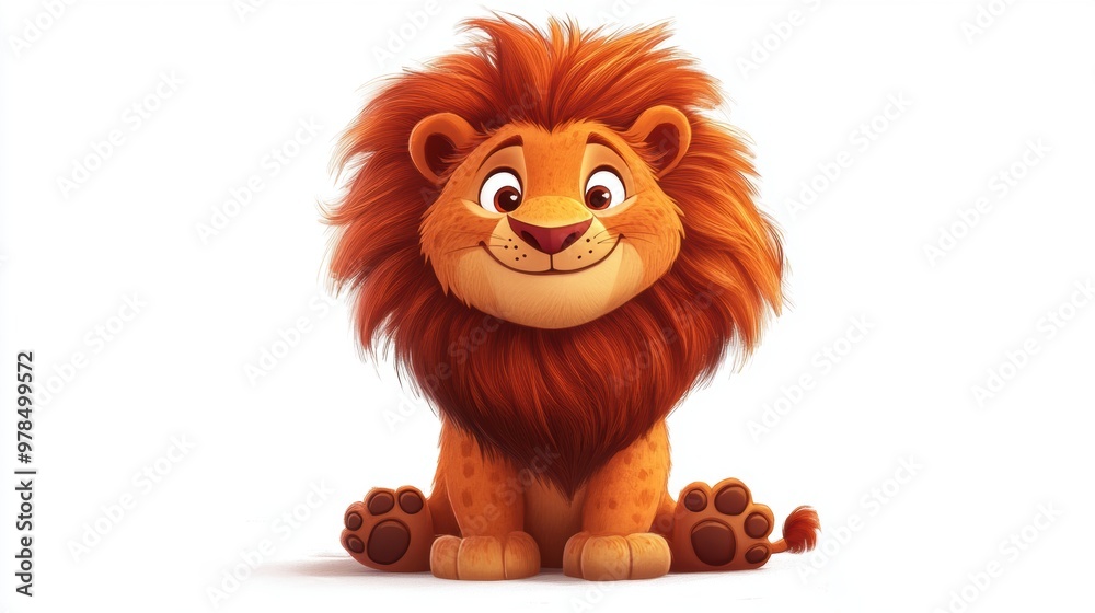 Cute Cartoon Lion. Cute Cartoon Lion.