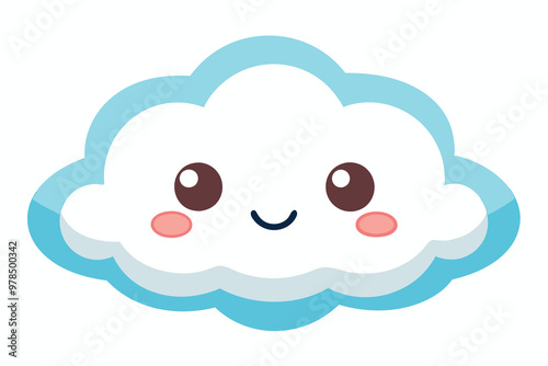 cute the cloud face vector illustration G.eps