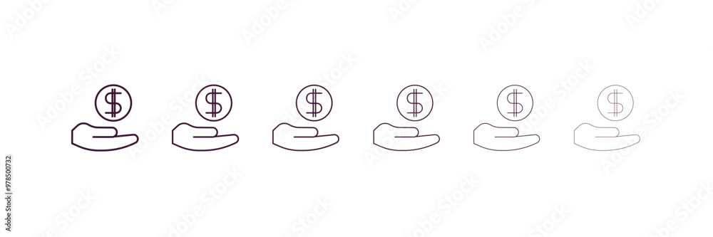 income outline icon. Linear vector from cryptocurrency concept. 6 different line style income icon included thin, light, regular, medium, bold, black income outline icon. Linear vector from cryptocurrency concept. 6 different line style income icon included thin, light, regular, medium, bold, black