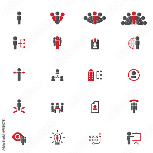 Universal business management and human resources icon set. Universal icons for web and mobile. Vector.