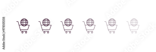 e-business  outline icon. Linear vector from cryptocurrency concept. 6 different line style e-business  icon included thin, light, regular, medium, bold, black