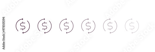 currency circulate  outline icon. Linear vector from cryptocurrency concept. 6 different line style currency circulate  icon included thin, light, regular, medium, bold, black
