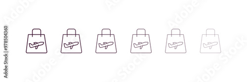 duty free outline icon. Linear vector from delivery concept. 6 different line style duty free icon included thin, light, regular, medium, bold, black