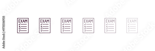 examination outline icon. Linear vector from dentist concept. 6 different line style examination icon included thin, light, regular, medium, bold, black.