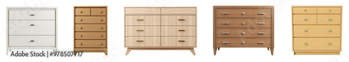 set of chest of drawers isolated on transparent background.generative AI