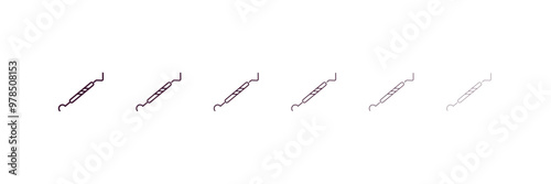 periodontal scaler outline icon. Linear vector from dentist concept. 6 different line style periodontal scaler icon included thin, light, regular, medium, bold, black.