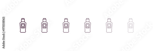 mouth wash outline icon. Linear vector from dentist concept. 6 different line style mouth wash icon included thin, light, regular, medium, bold, black.