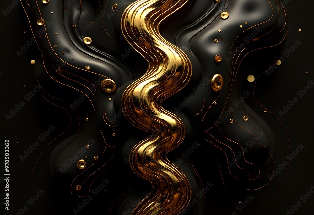 Abstract Gold and Black Swirls Abstract Gold and Black Swirls