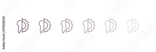 apicoectomy outline icon. Linear vector from dentist concept. 6 different line style apicoectomy icon included thin, light, regular, medium, bold, black.