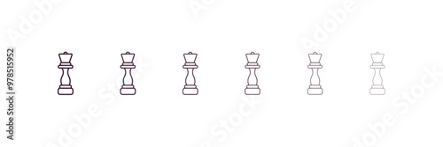 chess piece outline icon. Linear vector from entertainment concept. 6 different line style chess piece icon included thin, light, regular, medium, bold, black