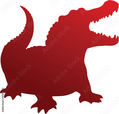 Red alligator crocodile vector illustration stock photos image generated Ai photo