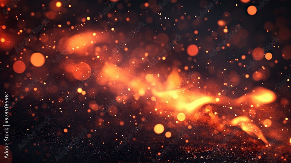 Fire embers particles over black background. Fire sparks background. Abstract dark glitter fire particles lights.generative ai Fire embers particles over black background. Fire sparks background. Abstract dark glitter fire particles lights.generative ai