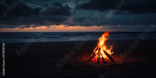 A bonfire on the beach 