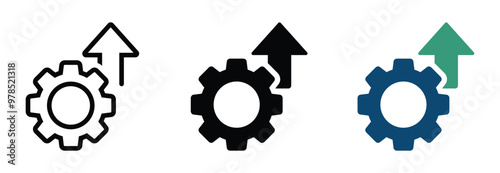 Operational excellence vector icons set. Operational excellence icon