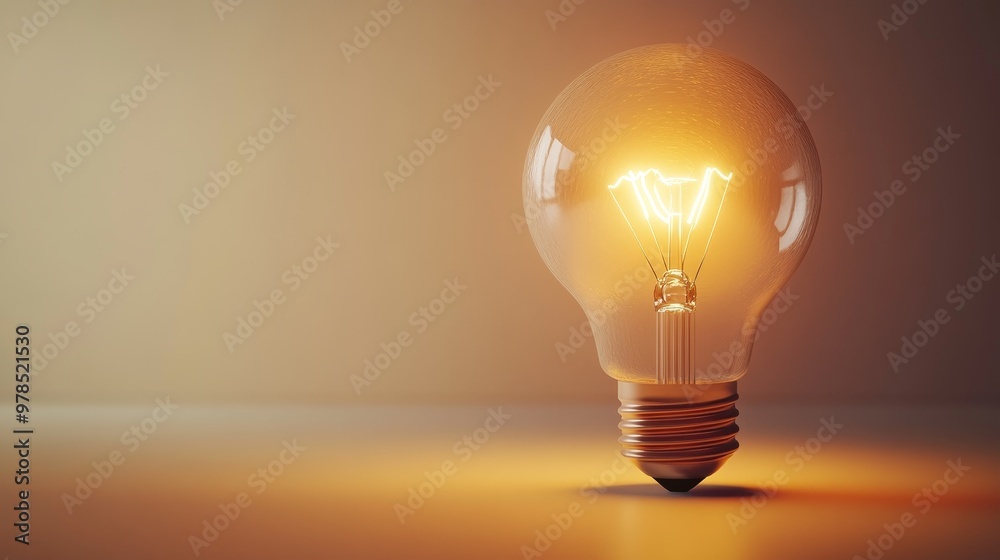 A glowing light bulb on a minimalist background, representing innovation, ideas, and creativity in a modern design. A glowing light bulb on a minimalist background, representing innovation, ideas, and creativity in a modern design.