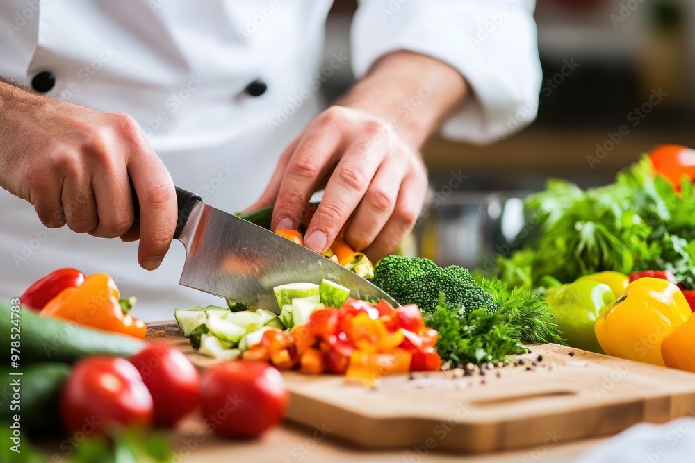 Chef Preparing Fresh Vegetables