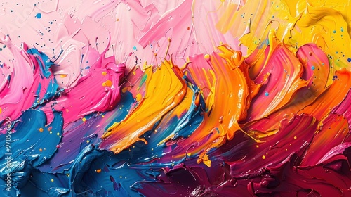 Abstract Oil Painting in Vibrant Colors