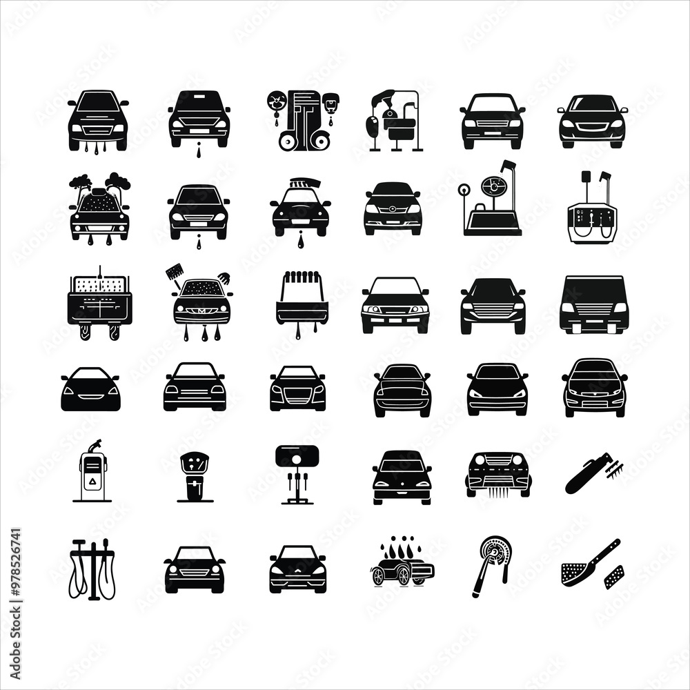Automobile and Vehicle Icon Set Vector Illustration Automobile and Vehicle Icon Set Vector Illustration
