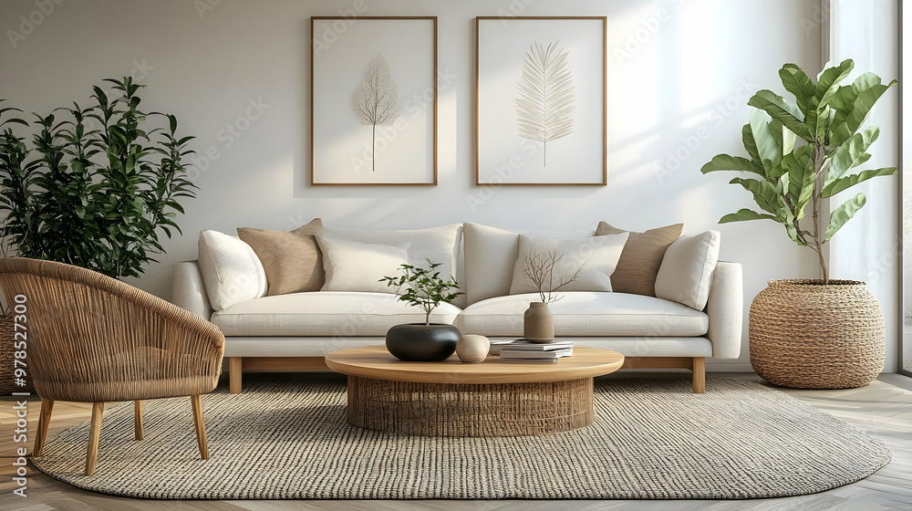 Modern Living Room Design with Neutral Colors, Natural Elements, and Cozy Accents Modern Living Room Design with Neutral Colors, Natural Elements, and Cozy Accents