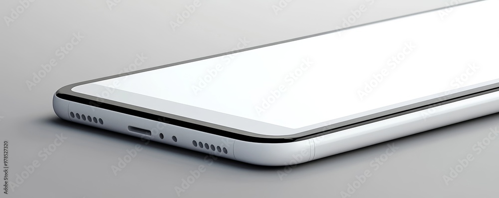 Sleek modern smartphone with a clean white front and edge, perfect for showcasing mobile technology and design. Sleek modern smartphone with a clean white front and edge, perfect for showcasing mobile technology and design.