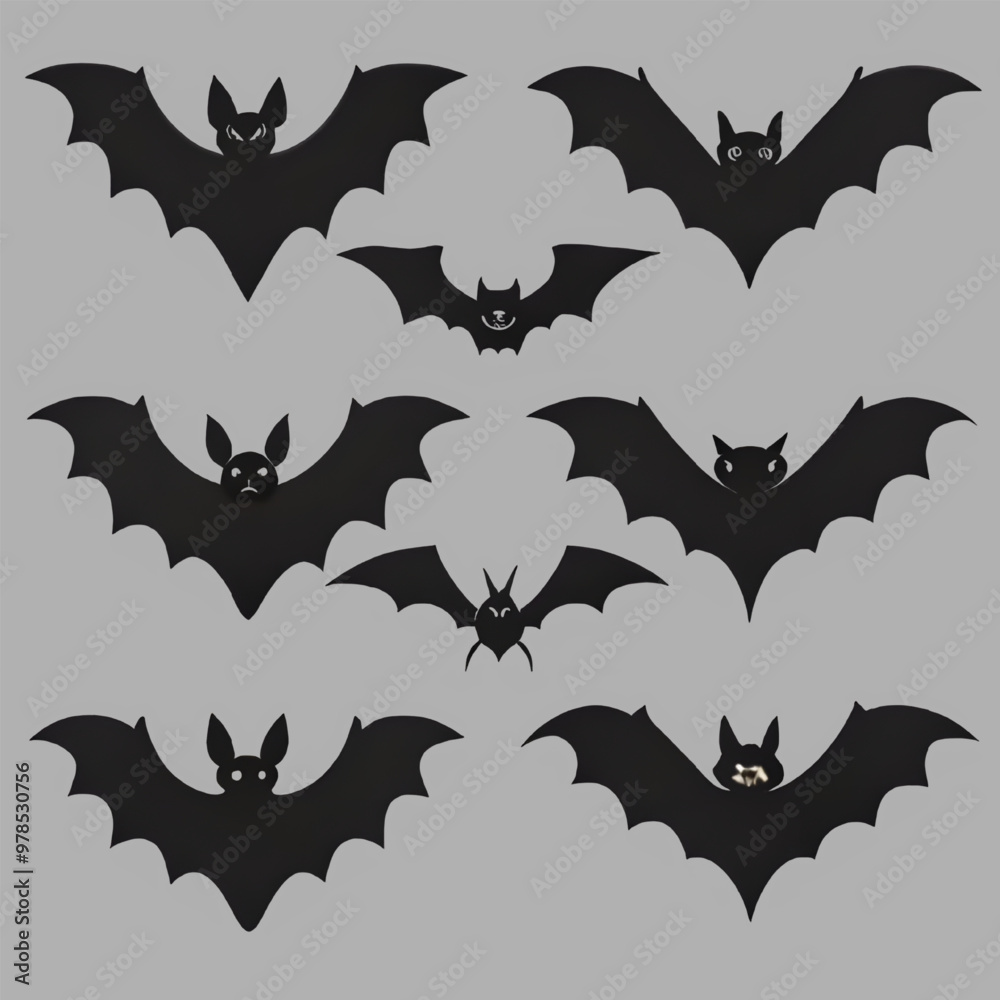 Free Vector A collection of bats generative ai Free Vector A collection of bats generative ai