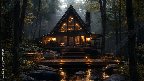 Cozy Cabin Getaway in the Woods with a Stream and Deck