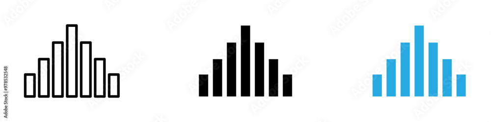 Chart histogram icon thin line illustration Chart histogram icon thin line illustration