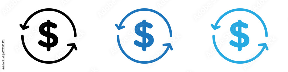 Cash flow icon thin line illustration Cash flow icon thin line illustration