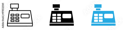 Cash register icon thin line illustration