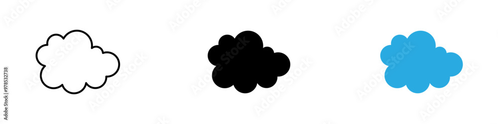 Cloud icon thin line illustration Cloud icon thin line illustration