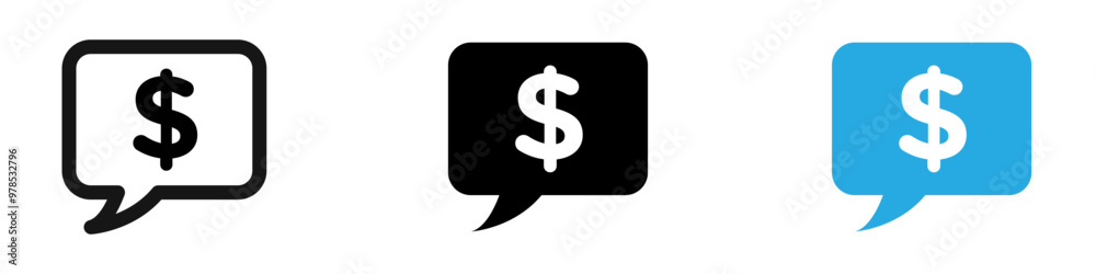 Comment dollar icon thin line illustration Comment dollar icon thin line illustration