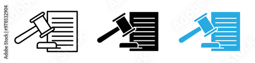 Court decision icon thin line illustration